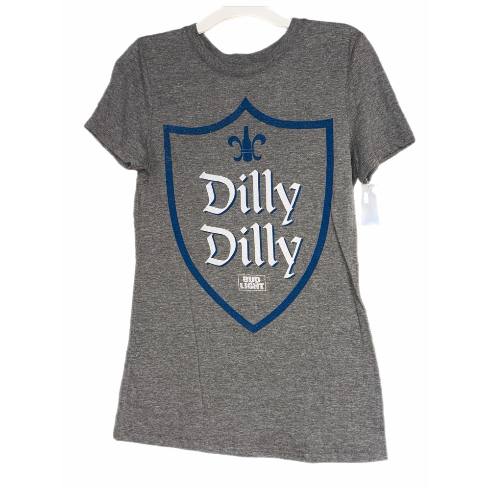 Bud Light Dilly Dilly Graphic T-Shirt Heather Grey Medium New